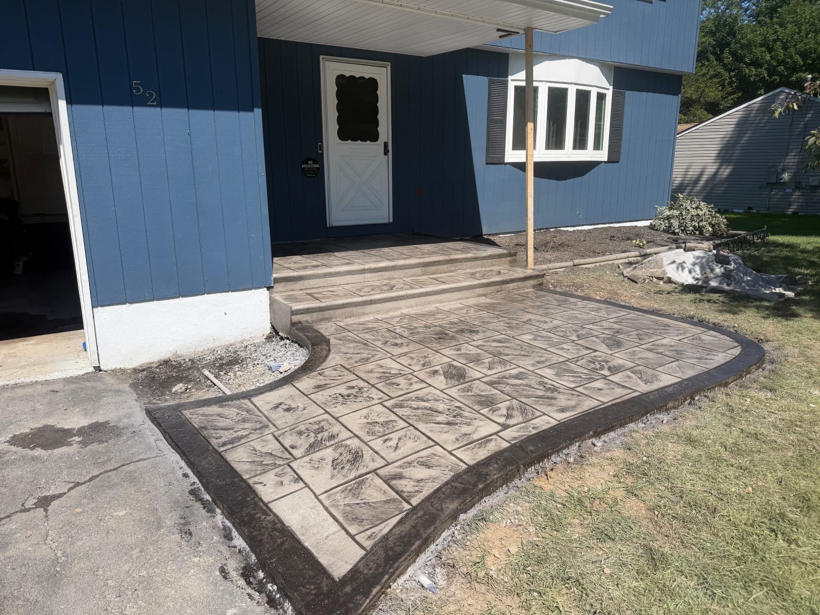 Stamped front walk by Legacy Concrete, Poughkeepsie